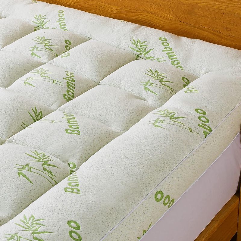 Photo 1 of 
Bamboo Mattress Topper Queen Size, Cooling Extra 3 Inch Thick Breathable Mattress pad, 8-21”Deep Pocket Soft Quilted Fitted Mattress Cover with Down