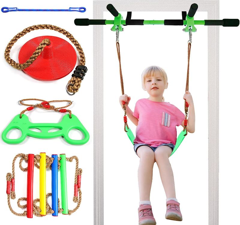 Photo 1 of Door Swing for Kids,Indoor Pull up bar for Adults,Doorway Swing Kids with 4pcs,Indoor Doorway Gym Set for Kids and Adults-Sensory Swing 