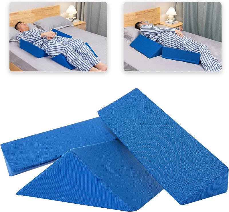 Photo 1 of 
Fanwer Positioning Wedge Pillow for Side Sleeping (3 in 1), 40 Degree Triangle Bed Wedges & Body Positioners for Back Pain, Preventing Bedsores