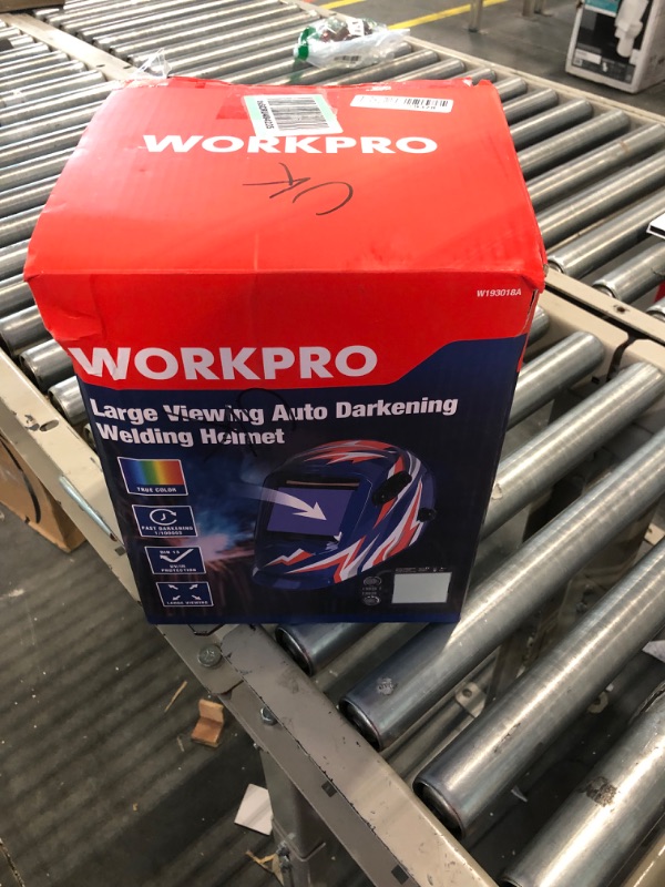 Photo 2 of 
WORKPRO Welding Helmet, True Color Auto Darkening 1/1/1/2 Large Viewing Welding Mask Hood, 4 Arc Sensor Automatic Solar Welder Shield for Mig Tig Arc Paw