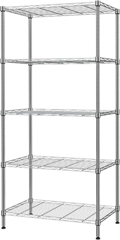 Photo 1 of 
SINGAYE 5 Tier Adjustable Storage Shelf Metal Storage Rack Wire Shelving Unit Storage Shelves Metal 660Lbs Capacity 23.6" W x 14" D x 59.1" H...
Size:Medium