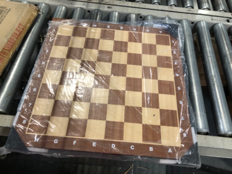 Photo 3 of GSE Professional Tournament Chess Board Only, Sapele & Maple Inlaid Chessboard - Chess Rules, Portable Chess Board for Beginners, Kids, Adults (Large19 x 19"/ Square:2" Brown) #5 Sapele & Maple