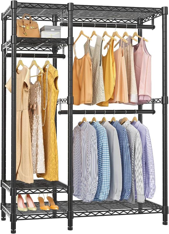 Photo 1 of 
VIPEK V2 Garment Rack Metal Clothing Rack for Hanging Clothes, 4 Tiers Wire Shelving Clothes Rack with 3 Hanging Rods, Free Standing Closet Wardrobe