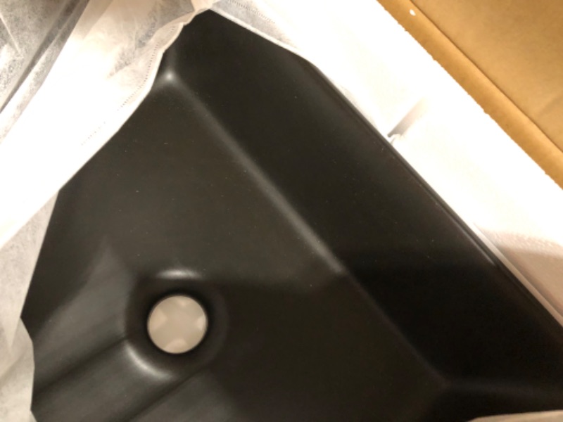 Photo 4 of 
Vessel Sink Rectangular - Kichae 19"x15" Modern Bathroom Rectangle Above Matte Black Porcelain Ceramic Vessel Vanity Sink Art Basin