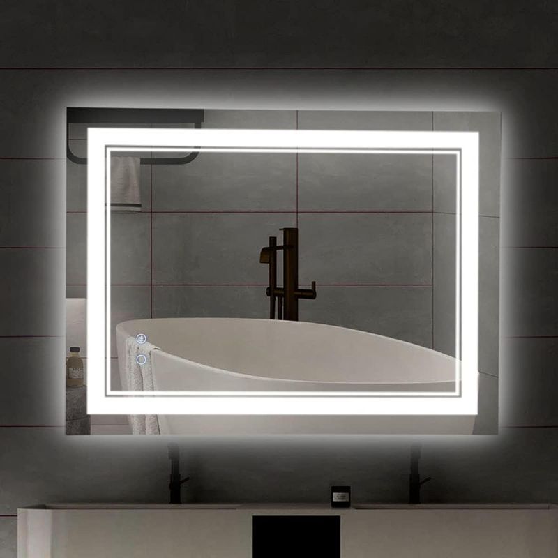 Photo 1 of 24" x 32" LED Bathroom Mirror, Bathroom Mirror with Lights, LED Mirror for Bathroom, Lighted Bathroom Mirror, Anti-Fog Dimmable Adjustable Light Makeup Mirror