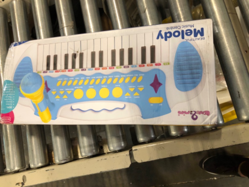 Photo 1 of Love&Mini Piano Toy Keyboard for Kids - Baby Girls Toys with 31 Keys and Microphone Musical Instrument Birthday Gift for 1 2 3 4 5 Years Old Girls and Boys (Blue) Blue 31 keys