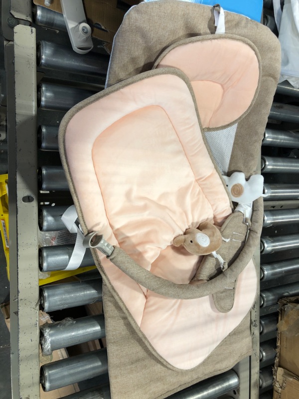 Photo 1 of Bouncy Seat for Babies 0-6 Months Portable Baby Bouncer with 3-Point Harness, Infant Bouncer Seat Khaki