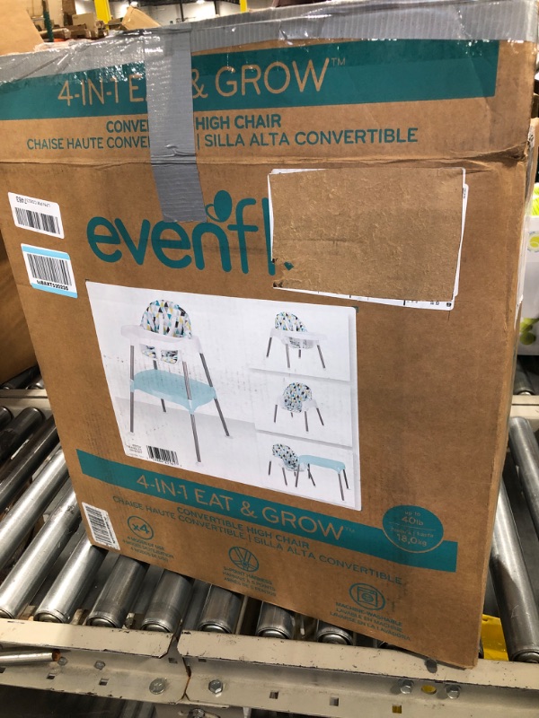 Photo 1 of Evenflo 4-in-1 Eat & Grow Convertible High Chair,Polyester Pop Star Gray Chair