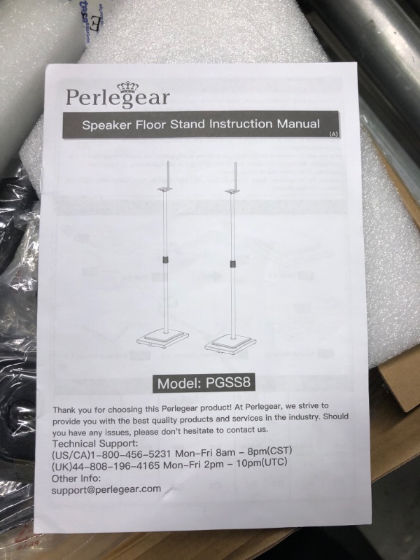 Photo 4 of Perlegear Speaker Stands - Hight Adjustable Extend 22'' to 39'' for Satellite Speakers, Small Bookshelf Speaker Stands Holds 9 lbs, Stable with Weighted Base for Bose JBL Sony Vizio Yamaha