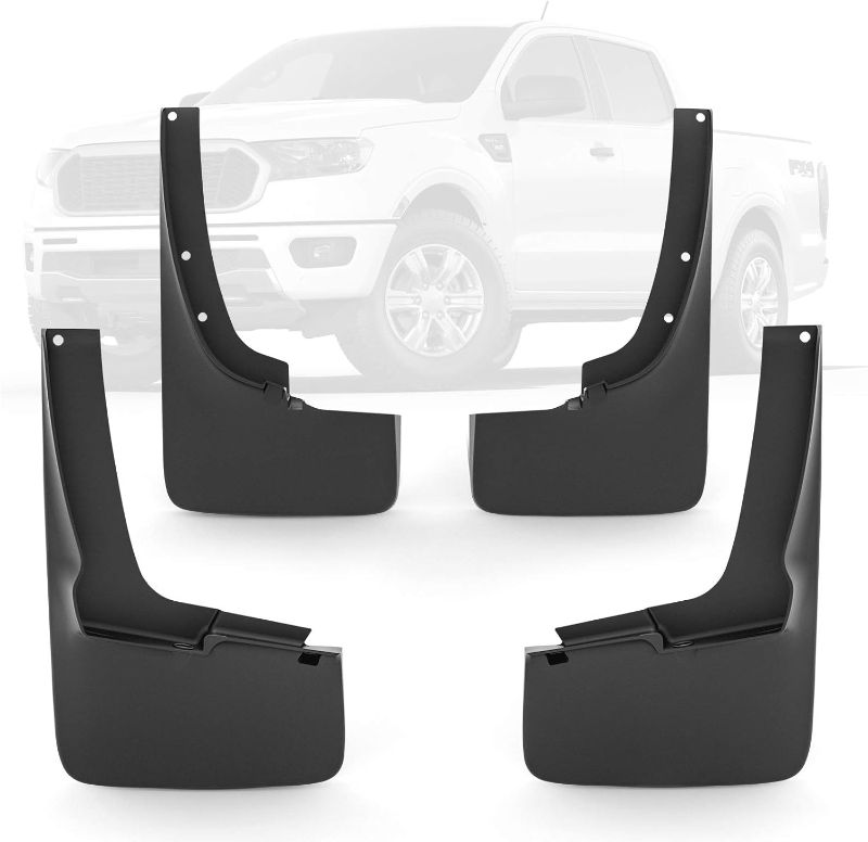 Photo 1 of Mud Flaps Custom OEM Black Front and Rear Car Truck Mud Flaps Compatible with 2018 2019 2020 2021 2022 Ranger(Except 2021 Tremor), Medesasi Mud Splash Guards Mudflaps for Cars Trucks