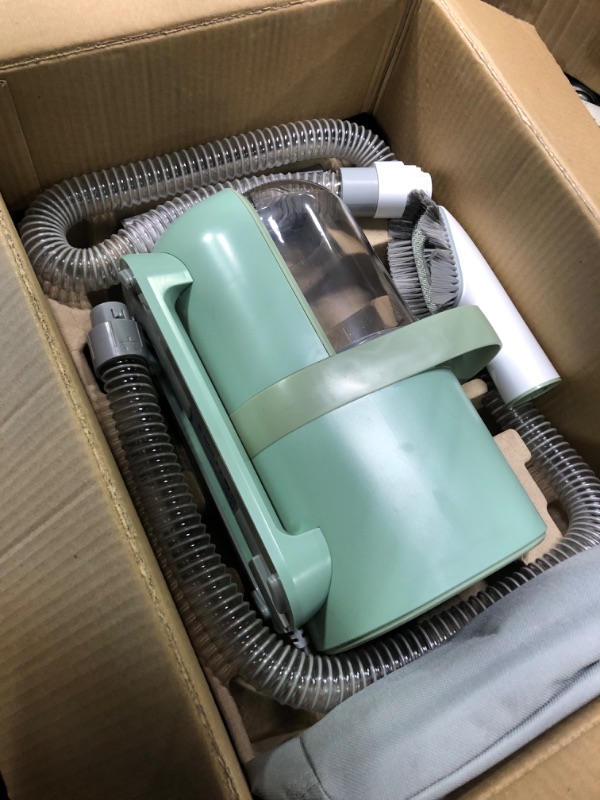 Photo 1 of Homeika Dog Grooming Kit & Vacuum Suction 99% Pet Hair, Pet Hair Vacuum with 8 Pet Grooming Tools, 6 Nozzles, Deshedding/Grooming/Nail Grinder/Paw Trimmer/Clipper for Dogs Cats, Storage Bag,1.5L,Green