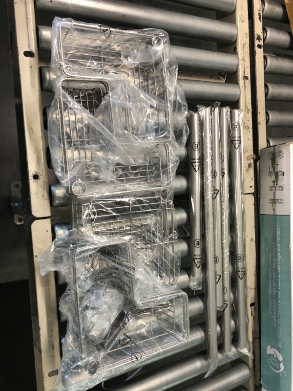 Photo 1 of 4-Tier Tension Pole Shower Caddy in Satin Nickel