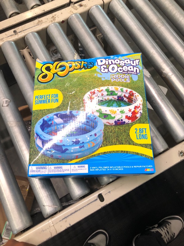 Photo 2 of 34'' Dinosaur & Ocean Inflatable Kiddie Pool Set, 2 Pack Summer Fun Swimming Pool for Kids Water Pool Baby Pool Pit Ball Pool for Ages 3+