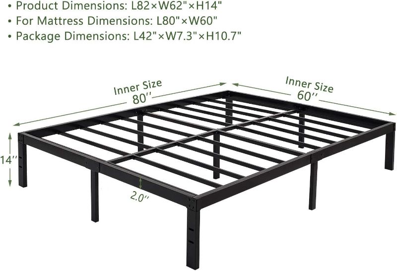 Photo 1 of  Platform Bed Frame/Easy Assembly Mattress Foundation / 3000lbs Heavy Duty Steel Slat/Noise Free/No Box Spring Needed, Queen