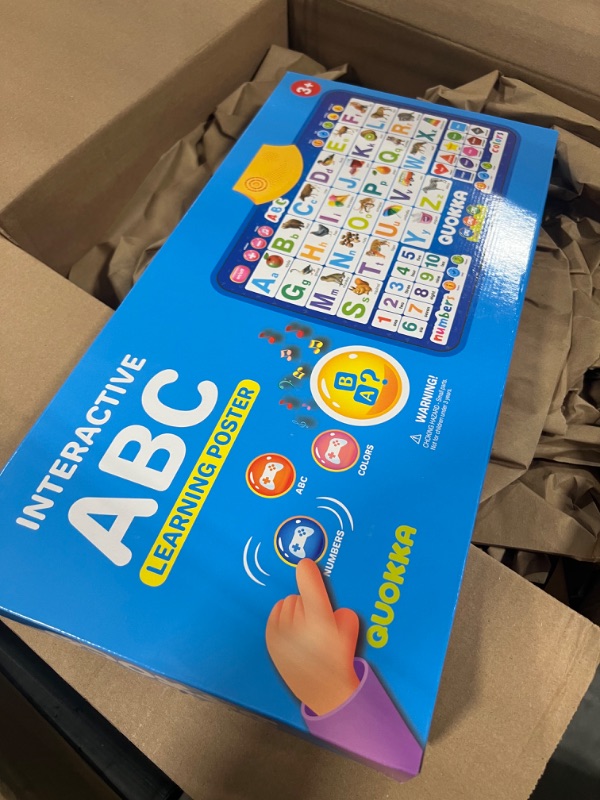 Photo 1 of ABC Learning for Toddlers Ages 2-4 - Educational Speech Therapy Toys for Toddlers 1-3 by QUOKKA - Interactive Alphabet Poster for Kids 3-5-7 Year Olds - Wall Chart BLUE
