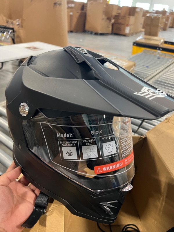 Photo 3 of AHR Full Face Dual Sport Motorcycle Helmet Dirt Bike Off Road ATV Motocross Lightweight Helmet DOT Approved H-VEN35 (Medium,Matte Black)