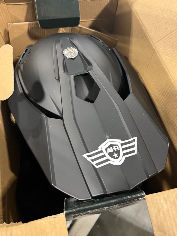 Photo 4 of AHR Full Face Dual Sport Motorcycle Helmet Dirt Bike Off Road ATV Motocross Lightweight Helmet DOT Approved H-VEN35 (Medium,Matte Black)