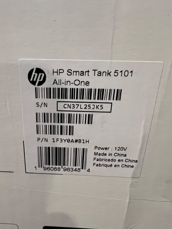 Photo 3 of HP Smart-Tank 5101 Wireless All-in-One Ink-Tank Printer with up to 2 Years of Ink Included (1F3Y0A),White