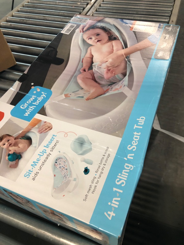 Photo 2 of Fisher-Price 4-In-1 Sling 'N Seat Bath Tub, Pacific Pebble, Baby To Toddler Convertible Tub With Seat And Toys