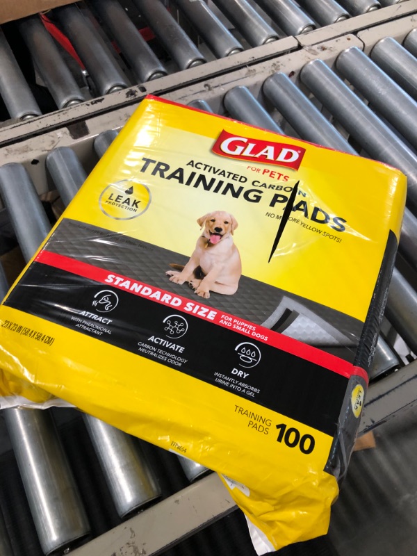 Photo 2 of Glad for Pets Black Charcoal Puppy Pads 23" x 23" | Puppy Potty Training Pads That ABSORB & NEUTRALIZE Urine Instantly | New & Improved Quality Puppy Pee Pads, 100 count Regular - 23" x 23" 100 Count