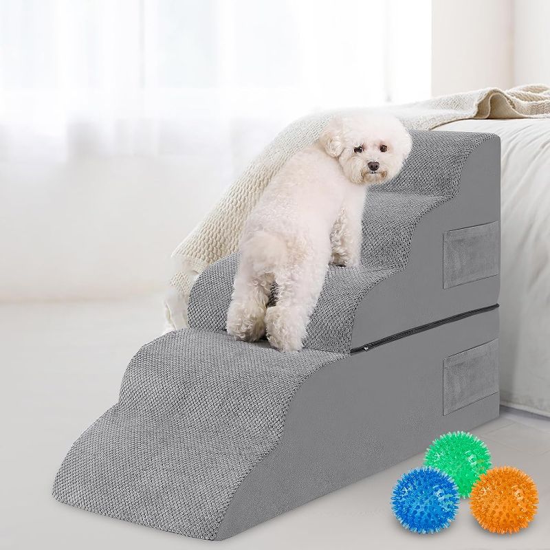 Photo 1 of  Dog Stairs for High Beds, 5-Steps Foam Ramps for Small Dogs, Non-Slip Bottom (no cover just the foam)