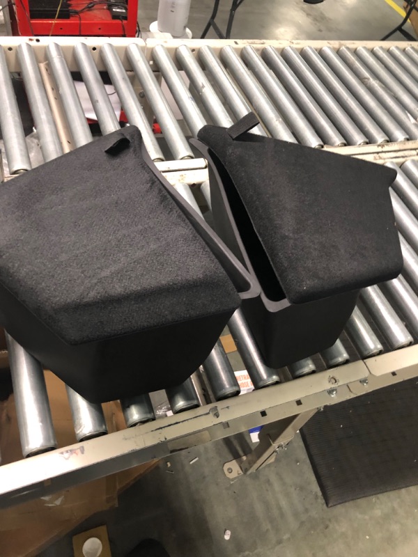 Photo 3 of YONZEE Rear Trunk Organizer Storage Box for Tesla Model Y(5-Seats), Trunk Side Storage Bin with Lid ABS Flocking Waterproof Odorless Trunk Organizer Side Rear Storage for Model Y Accessories 2019-2022