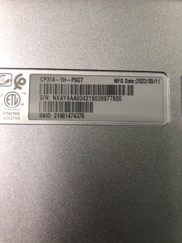 Photo 7 of Acer Chromebook Spin CP314-1H-P9G7, Intel Pentium Silver N6000, 14' HD IPS Gorilla Glass Touch Dis, 4GB LPDDR4X, 128GB eMMC, Intel Wi-Fi 6 AX201-Acer Black M501 4GB / 128GB / 14" HD