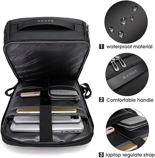 Photo 1 of BANGE Business Smart Backpack Waterproof fit 15.6 Inch Laptop Backpack with USB Charging Port,Travel Durable Backpack