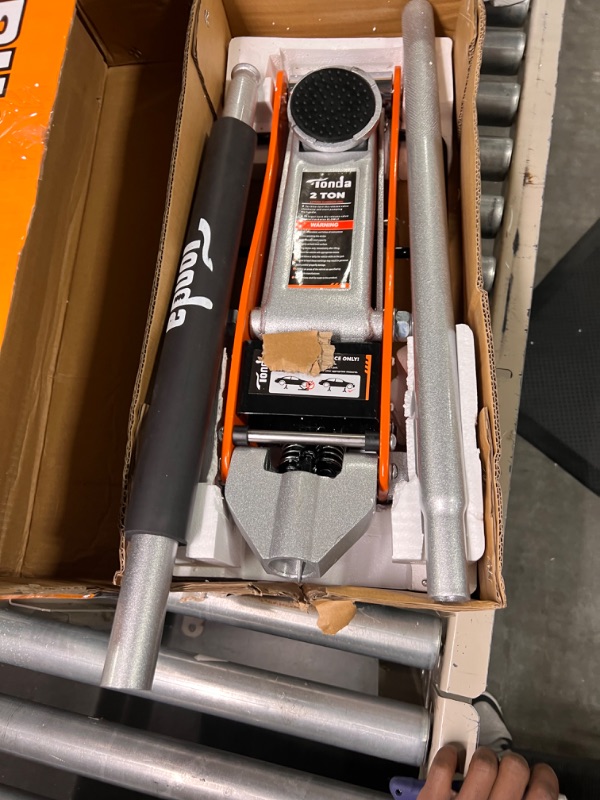 Photo 1 of TONDA Low Profile Floor Jack, 2 Ton Aluminum and Steel Hydraulic Car Jack with Dual Pump System, Rapid Lift, Orange