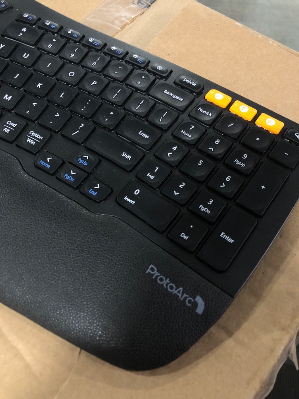 Photo 1 of Ergonomic Wireless Keyboard Mouse, ProtoArc EKM01 Ergo Bluetooth Keyboard and Mouse Combo, Split Design, Palm Rest, Multi-Device, Rechargeable, Windows/Mac/Android (Space Gray)
