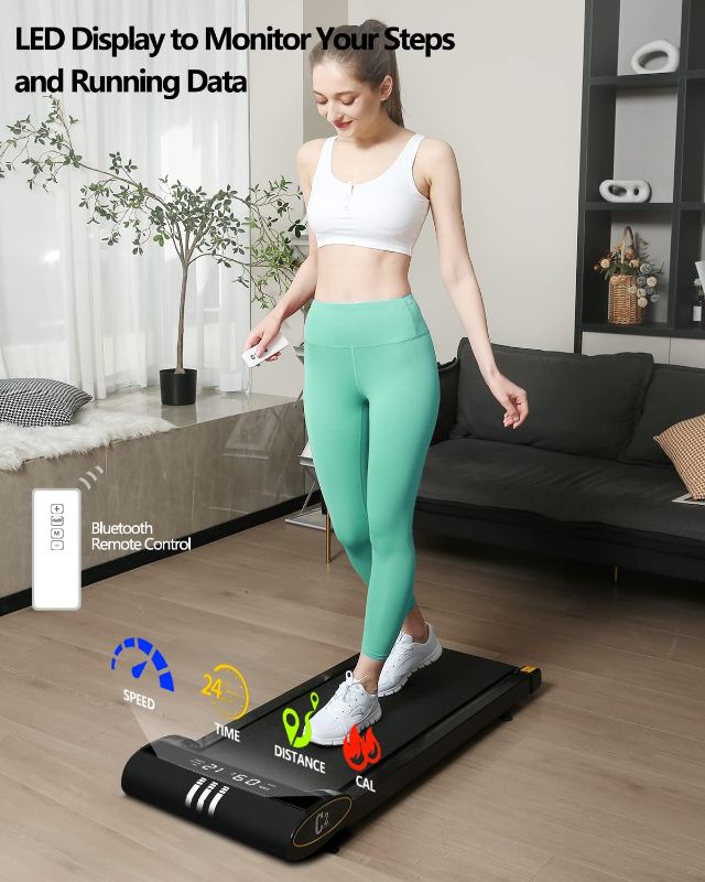 Photo 1 of Walking Pad Treadmill Under Desk-Under Desk Treadmill for Office Home,2 in 1 Desk Treadmill Space Saving,Remote Control,LED Display