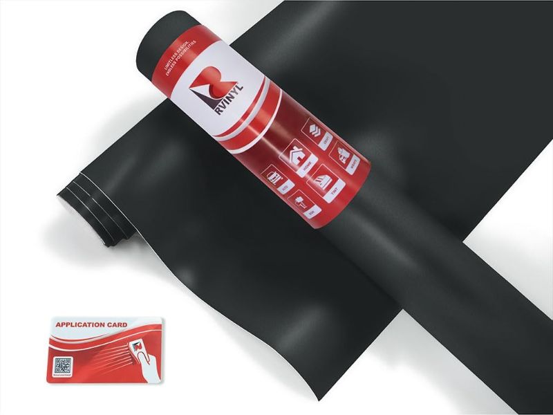 Photo 1 of 3M 2080 M22 Vinyl Car Wrap Film Sheet Roll with Air Release Technology - 5ft x 1ft with Application Card, Matte Deep Black