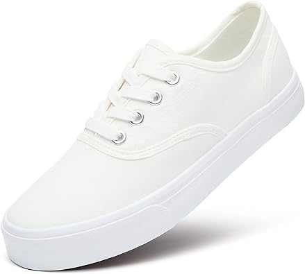 Photo 1 of Women’s Canvas Low Top Sneaker Lace-up Classic Casual Shoes Black and White size 9