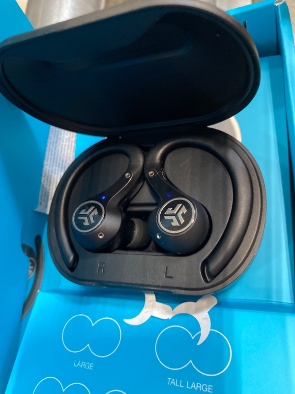 Photo 3 of JLab Epic Air Sport ANC True Wireless Bluetooth 5 Earbuds, Headphones for Working Out, IP66 Sweatproof, 15-Hour Battery Life, 55-Hour Charging Case, Music Controls, 3 EQ Sound Settings