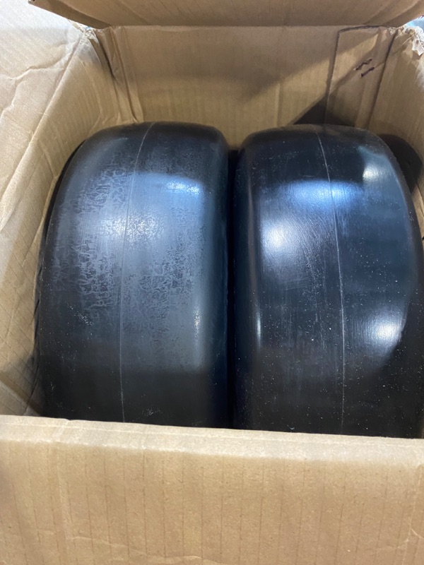 Photo 4 of 2 PCS Upgrade 13x5.00-6 Flat Free Lawn Mower Tire and Wheel with 3/4" & 5/8" Grease Bushing, Zero Turn Mower Front Solid Tire Assembly for Commercial Grade Lawn, Garden Turf, 3.25"-5.9" Centered Hub
***MISSING HARDWARE**