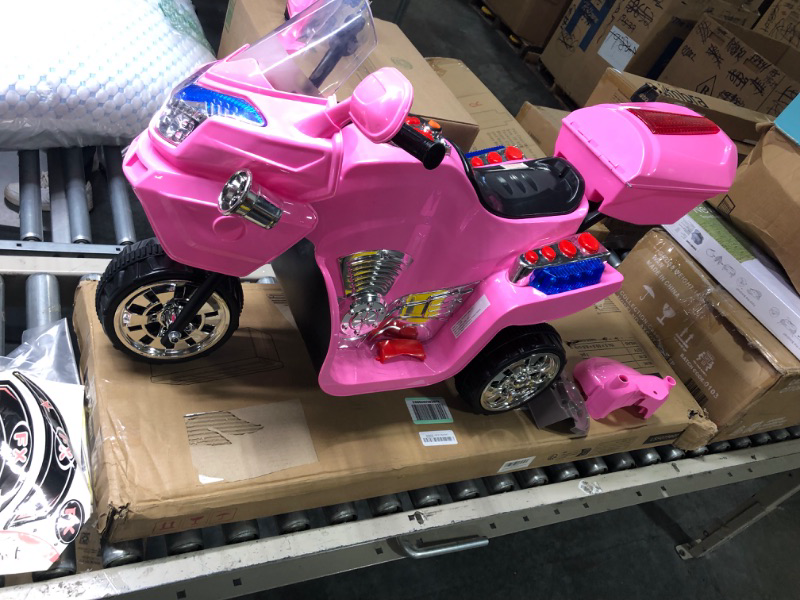 Photo 3 of 3-Wheel Motorcycle Ride on Toy in Pink
