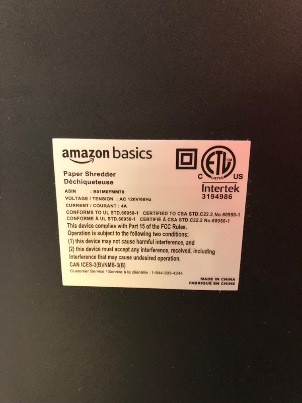 Photo 4 of Amazon Basics 15-Sheet Cross-Cut Paper, CD Credit Card Office Shredder 15 Sheet - original model Shredder 