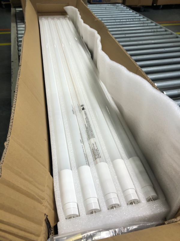 Photo 3 of 8 Foot LED Bulbs, 46W, 5500lm, 5000K, T8 T10 T12 LED Tube Lights, Dual-Ended Ballast Bypass 8FT LED Bulbs (Use Two 4FT), FA8 Single Pin, Frosted Lens, Fluorescent Replacement, UL, FCC, NSF, 10 Pack 8 Ft | 5000k