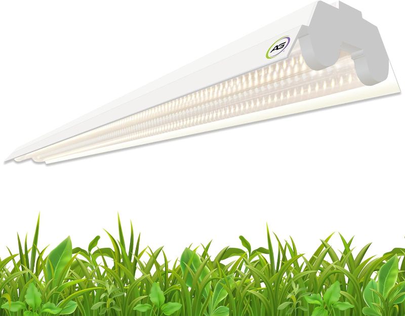 Photo 1 of Active Grow Integrated Dual T8 4FT LED Grow Light - T8 Grow Lights for Indoor Plants, Propagation, Leafy Greens & Microgreens - 38W - Sun White Full...
