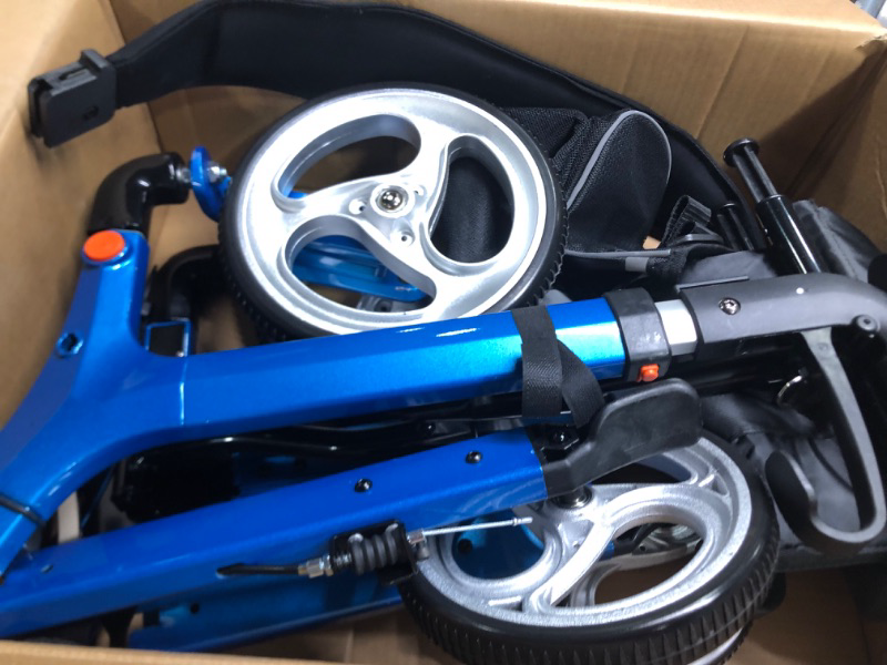 Photo 1 of Healconnex Luxury Rollator Walkers for Seniors-Bulit-in Cable Rollator Walker with Seat, 10"Large Wheels,Aluminium Lightweight Senior Walker with Soft Rubber Handle,Padded Seat and Backrest Blue