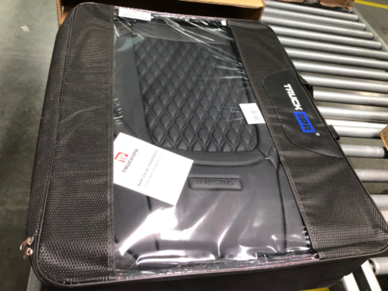 Photo 1 of Truckiipa Ram 1500 Seat Covers Compatible for 2002-2022 Dodge Ram 1500 2500 3500 All Cab Front Seats Rebel Laramie Big Long Horn, Full Coverage Interior Leather Car Seat Protector(2 Pcs/Black) A:Concave Front Pairs Black