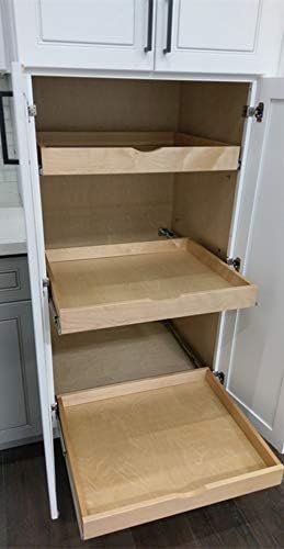 Photo 1 of 26'' Width Drawer Roll Wood Tray Drawer Box Kitchen Organizer Cabinet Slide Out Shelve, Pull-Out Shelf, Pantry Organization & Storage w/ Sliders-- DIY Project (Fits RTA Face Frame B30 and Pantry30)
