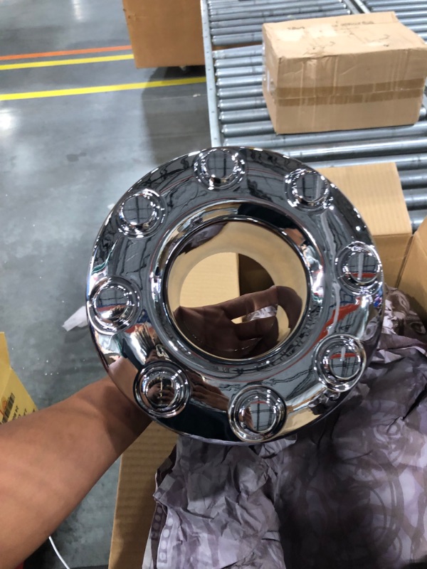 Photo 2 of 2PCS Replacement for 2005-2018 F-350 F350 Dually Front 4X4 Open Chrome Wheel Center Hub Cap Replaces 5C3Z1130TA