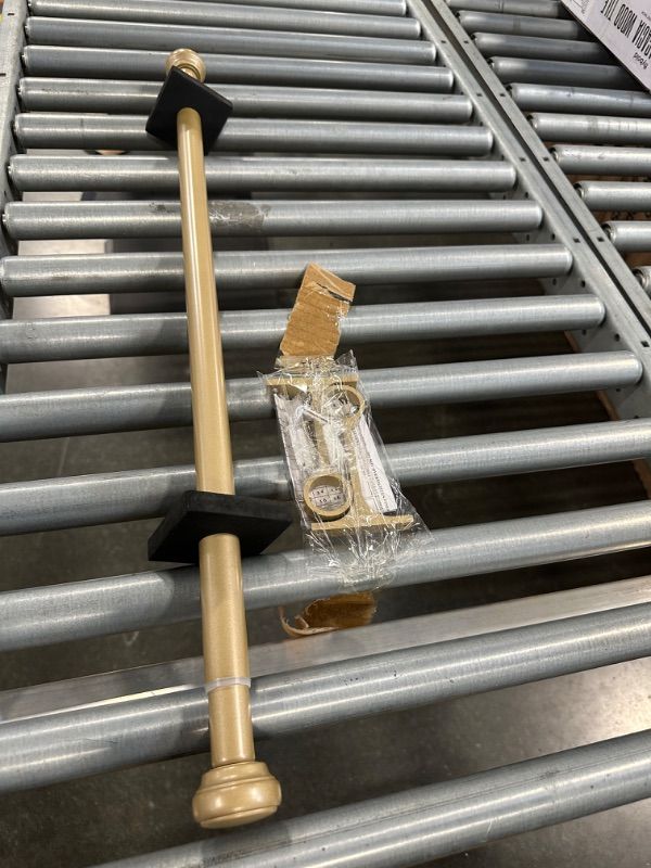 Photo 1 of Heavy Curtain Rod,Adjustable Curtain Rod 1 inch Rods for Windows 28 to 48 inch with Round Cap,Ceiling Mount Drapery Rods with Premium Aluminum Brackets,Outdoor Curtain Rod for Patio 28-48" Light Gold