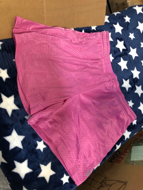 Photo 2 of Liberty Pro Womens Mesh Shorts With Pockets, Size L, Color-Pink