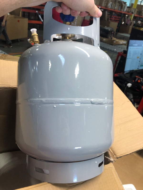 Photo 1 of 50LBS Capacity Refrigerant Recovery Tank Without Float Switch, 400 Psi Portable Cylinder Tank with Y-Valve for Liquid/Vapor, Reusable Save Valve, High-Sealing Recovery Can for R22/R134A/R410A, Yellow Extral Large(50lbs)