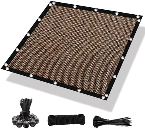 Photo 1 of Amagenix Sun Shade Cloth Privacy Screen with Grommets 90% Sunblock Shade, Pergola Replacement Shade Cover Canopy for Outdoor Patio Garden, 6' x 10', Mocha