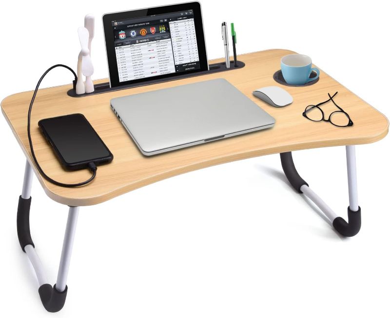 Photo 1 of 
Slendor Laptop Desk Foldable Bed Table Folding Breakfast Tray Portable Lap Standing Desk Notebook Stand Reading Holder for Bed/Couch/Sofa/Floor