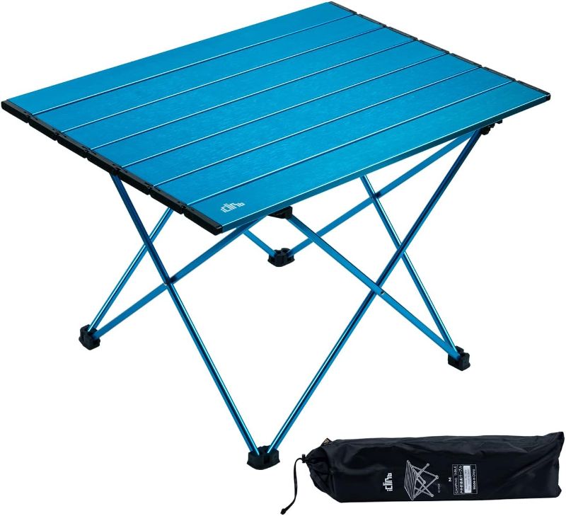 Photo 1 of 
iClimb Ultralight Compact Camping Folding Table with Carry Bag, Two Size (Blue - L)