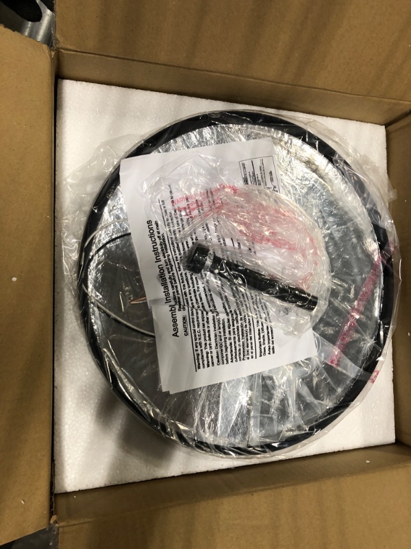 Photo 1 of Rosient Flush Mount Ceiling Light Fixture, Modern Farmhouse Semi Ceiling Light with Seeded Glass for Bedroom, Entryway, Kitchen Hallway, ROS90 BK Black ROS90